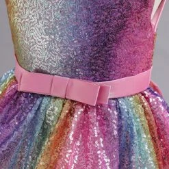 Kids Girls' Dress Sequin Colour Sleeveless Wedding Party Birthday Patchwork Bow Princess Sweet Polyester Asymmetrical Tulle Dress Flower Girl's Dress Summer Spring 4-12 Years Multicolor Pink Purple -Slay Clothing Shop bcbd6d50 fce7 4173 9fb7 27cb34ce7412