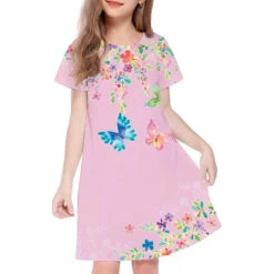 Kids Little Girls' Dress Floral Butterfly Animal A Line Dress Daily Holiday Vacation Print White Above Knee Short Sleeve Casual Cute Sweet Dresses Spring Summer Regular Fit 3-12 Years -Slay Clothing Shop be7651b6 4708 49dc 8c35 860c24a6eb42