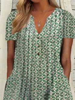 Women‘s Plus Size Curve Casual Dress A Line Dress Floral Midi Dress Short Sleeve Pocket Print V Neck Fashion Daily Blue Green Summer Spring L XL XXL 3XL -Slay Clothing Shop be95c3b1 c7d3 4fbf 9b92 4f1cf07df2cc