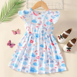 Kids Girls' Floral Dress Flower Short Sleeve Casual Adorable Daily Cotton Above Knee Casual Dress A Line Dress Floral Dress Summer Spring 1-6 Years Multicolor Black White -Slay Clothing Shop bf0a7285 9c83 4f1e 89f6 38af99045e8f
