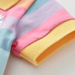 Kids Girls' Dress Rabbit Stripe Short Sleeve Casual Casual Sweet Cotton Above Knee Casual Dress A Line Dress Spring Fall 1-6 Years Light Rainbow Deep Rainbow -Slay Clothing Shop c040d13b 06da 4823 a33f beba76aedb51