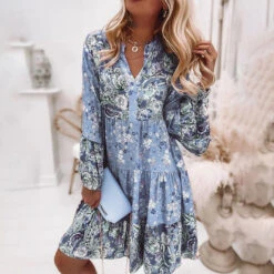 Women's Casual Dress Floral Dress Boho Dress Floral Paisley Ruched Print V Neck Flare Cuff Sleeve Midi Dress Daily Vacation Long Sleeve Summer Spring -Slay Clothing Shop c079acc4 68da 4e7e 9928 d9a78cec62ce