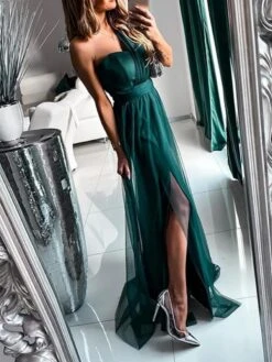 Women's Prom Dress Party Dress Formal Dress Mesh Patchwork One Shoulder Sleeveless Wedding Evening Party Green Summer Spring -Slay Clothing Shop c1132ca9 4f56 4328 bda7 49ea89ca7233