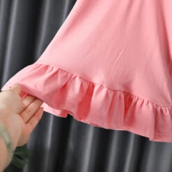 Kids Girls' Dress Solid Color Cartoon Short Sleeve Performance Active Adorable Cotton Knee-length White Dress A Line Dress Summer Dress Summer Spring 3-7 Years 794-blue 839-pink 085-pink -Slay Clothing Shop c4272d4f dcaf 4565 b2b9 95715065abc9