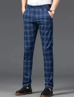 Men's Trousers Chinos Chino Pants Plaid Dress Pants Pocket Plaid Comfort Breathable Outdoor Daily Going Out Fashion Casual Blue Green -Slay Clothing Shop c4dd2c8f 96d6 47ee b780 c2ac2614c102