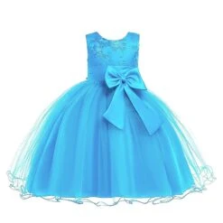 Kids Girls' Dress Solid Colored Flower Tulle Dress Wedding Party Layered Tulle Mesh Blue Red Fuchsia Knee-length Sleeveless Cute Dresses Summer 2-12 Years / Lace / Bow -Slay Clothing Shop c52d25b4 901f 4fdd 97fd e80abbaf3921
