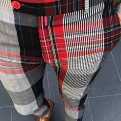 Men's Skinny Trousers Chinos Jogger Pants Plaid Dress Pants Pocket Lattice Breathable Soft Business Casual Daily Fashion Streetwear Yellow Red -Slay Clothing Shop c6825bf7 a9ac 40c3 ad56 36d3b0d9b651