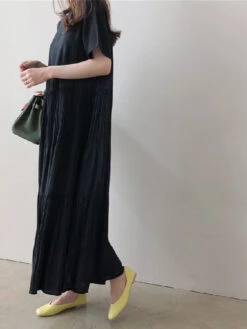 Women's Casual Dress Cotton Linen Dress Swing Dress Maxi Long Dress Cotton Blend Basic Casual Outdoor Daily Vacation Crew Neck Pocket Short Sleeve Summer Spring 2023 Loose Fit Black Navy Blue Sky Blue -Slay Clothing Shop c68b1de3 1308 4a1a 8c3e 23e89de46423
