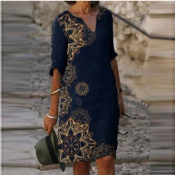Women‘s Casual Dress Ethnic Dress Shift Dress Midi Dress Leopard Black White Half Sleeve Floral Print Summer Spring V Neck Basic Daily Vacation Weekend 2023 S M L XL XXL 3XL -Slay Clothing Shop c6a1ccbc 6a40 422c bdcf 791a3b02ab89