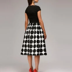 Women's Casual Dress Swing Dress Midi Dress Black Red Blue Short Sleeve Polka Dot Print Summer Spring Crew Neck Classic Party 2023 S M L XL XXL -Slay Clothing Shop c780a6f2 9748 4dc4 a5f3 7304b999291c