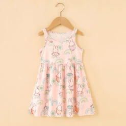 Toddler Girls' Floral Dress Solid Color Animal Cartoon Short Sleeve School Active Daily Cotton Knee-length A Line Dress Floral Dress Summer Dress Summer Spring 7-13 Years Colorful Bear Milk Silk -Slay Clothing Shop c8046b2b b741 4d15 824e 90c88c8f8dc9
