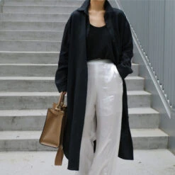 Women's Linen Dress Shirt Dress Casual Dress Maxi Long Dress Winter Dress Daily Holiday Polyester Casual Mature Shirt Collar Button Up Zipper Long Sleeve Summer Spring Loose Fit Pure Color -Slay Clothing Shop c8369375 3526 4d52 8d77 64d3e7a85a12