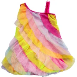 Kids Girls' Dress Rainbow Swing Dress Party Holiday Beach Ruffle Mesh Fuchsia Cotton Asymmetrical Sleeveless Cute Boho Beautiful Dresses Spring Summer Regular Fit 3-10 Years / Sweet -Slay Clothing Shop cd4f6d03 201d 4118 9028 3a9191051cbc