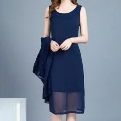 Women's Dress Set Two Piece Dress Chiffon Dress Midi Dress Black Red Royal Blue Short Sleeve Pure Color Lace Summer Spring Crew Neck Stylish 2023 M L XL XXL 3XL 4XL -Slay Clothing Shop cf7945e4 0625 48c2 8867 68bab0b9910a