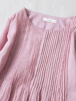 Women's Casual Dress Cotton Linen Dress Swing Dress Midi Dress Cotton Blend Basic Casual Outdoor Daily Crew Neck Ruched Pocket Short Sleeve Summer Spring 2023 Loose Fit White Pink Purple Plain M L XL -Slay Clothing Shop cf9bbc26 143a 40a0 a3bd 36196ab4b580