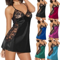 Women's Lace Dress Slip Dress Mini Dress Polyester Cute Sexy Lace Backless Plain Strap Home Lounge Black Wine 2023 Spring Summer S M L XL -Slay Clothing Shop d0c8ab88 7edf 4c6f 9bee 9039a4766005