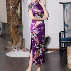 Women's Cheongsam Floral Mandarin Collar Chinoiserie Dress Long Dress Maxi Dress Light Pink Black Blue Short Sleeve Spring Summer Weekend S M L XL XXL 3XL 4XL 5XL 6XL -Slay Clothing Shop d14d2371 dc51 4890 a9bd e7782a809beb
