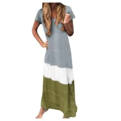 Women's T Shirt Dress Tee Dress Maxi Long Dress Black Blue Gray Yellow Red Short Sleeve Color Block Patchwork Spring Summer Round Neck Casual Boom Sale Dress S M L XL XXL 3XL 4XL 5XL -Slay Clothing Shop d15c5af7 819f 4c65 ba7a 9be133e735e3