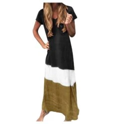 Women's T Shirt Dress Tee Dress Maxi Long Dress Black Blue Gray Yellow Red Short Sleeve Color Block Patchwork Spring Summer Round Neck Casual Boom Sale Dress S M L XL XXL 3XL 4XL 5XL -Slay Clothing Shop d235a598 388f 43f6 aee2 720099a0acd9