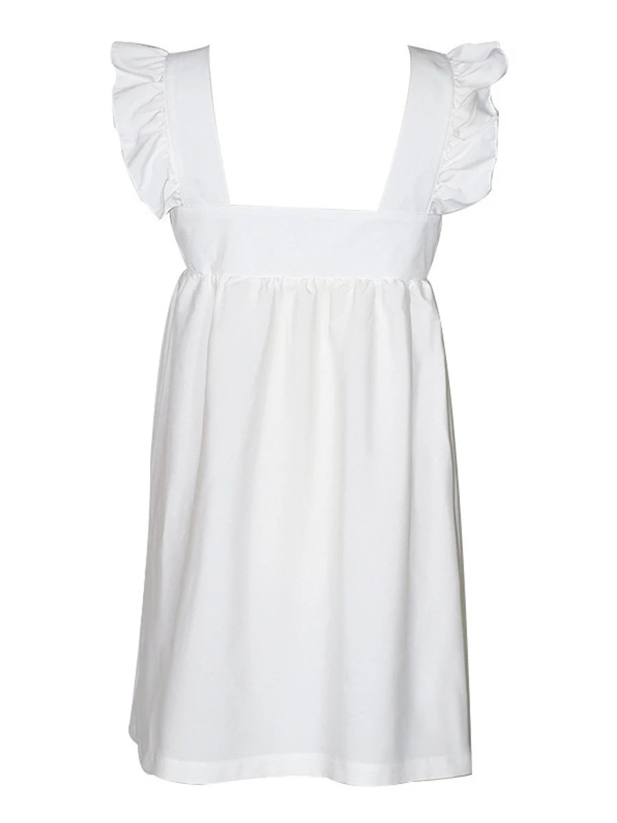 Women's Casual Dress Cotton Linen Dress Shift Dress Mini Dress Cotton Blend Fashion Basic Outdoor Daily Square Neck Ruched Ruffle Sleeveless Summer Spring 2023 Regular Fit White Yellow Red Pure Color 8 Women's Casual Dress Cotton Linen Dress Shift Dress Mini Dress Cotton Blend Fashion Basic Outdoor Daily Square Neck Ruched Ruffle Sleeveless Summer Spring 2023 Regular Fit White Yellow Red Pure Color - Image 8