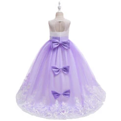 Kids Little Girls' Dress Lace Floral Princess Party Formal Evening Wedding Pageant Embroidery Bow White Purple Red Tulle Maxi Sleeveless Elegant Vintage Ball Gown Dresses Fit 4-13 Years -Slay Clothing Shop d3a87e1f 2a61 4d8c bf5e 7f59cafddbe5