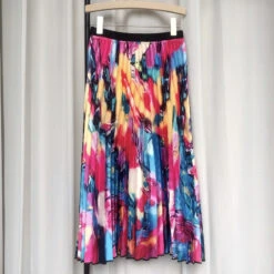 Women's Skirt & Dress Swing Long Skirt Midi Cotton Blend White And Red Red Blue Orange Skirts Summer Print Pleated Without Lining Retro Vintage Summer Party Evening Ceremony One-Size -Slay Clothing Shop d3c53557 7551 4aa8 875b dea7136fa32c