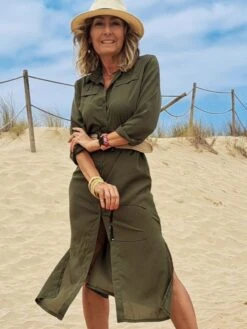 Women's Shirt Dress Maxi Long Dress Black Army Green Navy Blue Long Sleeve Solid Color Button Spring Summer Shirt Collar Stylish Work Formal Loose 2023 S M L XL -Slay Clothing Shop d6b92b50 142a 4d79 acfe a6822dd7349d