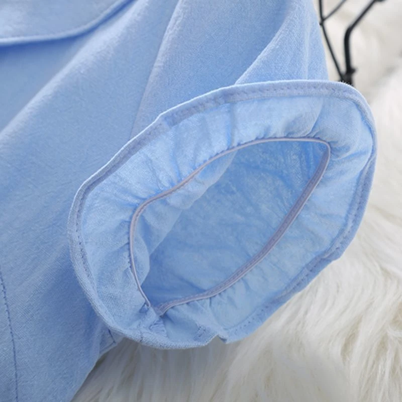 Kids Girls' Dress Solid Colored Short Sleeve School Sports & Outdoor Daily Puff Sleeve Print Basic 90% Cotton Knee-length Summer 3-10 Years Pink Blue 4 Kids Girls' Dress Solid Colored Short Sleeve School Sports & Outdoor Daily Puff Sleeve Print Basic 90% Cotton Knee-length Summer 3-10 Years Pink Blue - Image 4