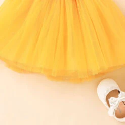 Kids Girls' Floral Dress Floral Flower Short Sleeve Casual Fashion Daily Cotton Above Knee Casual Dress A Line Dress Summer Spring 0-5 Years Champagne Yellow Pink -Slay Clothing Shop d8074055 8025 4957 bd03 f51d2fa61a30