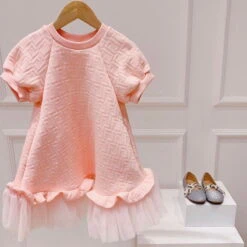 Kids Girls' Dress Solid Colored Short Sleeve Daily Vacation Cute Princess Cotton Above Knee A Line Dress Summer Spring 3-10 Years Pink -Slay Clothing Shop d936cae9 19a8 4ef8 8e30 8303f73d458d