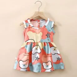 Kids Girls' Floral Dresses Cartoon Sleeveless School Active Daily Cotton Above Knee Summer Casual Tank Dress Spring Fall 7-13 Years