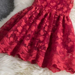 Kids Girls' Dress Plain Sleeveless Wedding Party Birthday Embroidered Elegant Cute Sweet Cotton A Line Dress Summer Spring 3-10 Years Red -Slay Clothing Shop da4decf8 d652 4f2b a857 9c7d3ee85c32