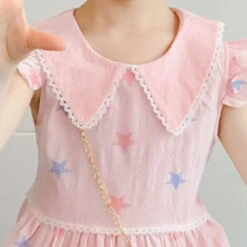 Kids Girls' Dress Star Short Sleeve Casual Casual Sweet Cotton Above Knee Casual Dress A Line Dress Summer Spring 3-12 Years Pink Blue -Slay Clothing Shop dcaba4aa 6033 4cea 94f7 bbef089fa588