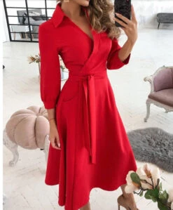 Women's Work Dress Formal Dress Wrap Dress Midi Dress Letter Printing Butterfly Print Big Wave Point Long Sleeve Graphic Lace Up Summer Spring Shirt Collar Fashion Winter Dress Office Fall Dress 2023 -Slay Clothing Shop dd51359c dda0 4f4e 9c1e 46b6d0a3adfb