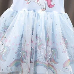 Kids Little Girls' Dress Unicorn A Line Dress Daily Holiday Mesh Print Blue Pink Knee-length Short Sleeve Princess Sweet Dresses Spring Summer Regular Fit 2-8 Years -Slay Clothing Shop dd692c3e 234e 412d ae5a fc4c275f4f6b
