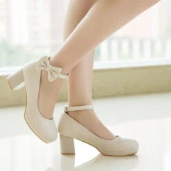 Girls' Heels Daily Dress Shoes Heel Cosplay Lolita PU Breathability Non-slipping Height-increasing Big Kids(7years +) Little Kids(4-7ys) Wedding Party Gift Walking Shoes Dancing Bowknot White Pink -Slay Clothing Shop de06de7e 20fd 49b8 9eb6 916e2e1b830c