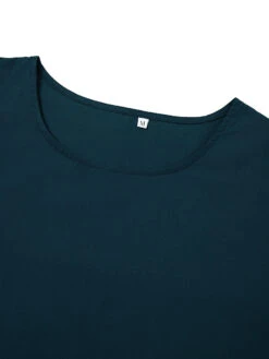 Women's Casual Dress Cotton Dress Swing Dress Midi Dress Cotton Basic Casual Outdoor Daily Crew Neck Pocket Smocked Half Sleeve Summer Spring Fall 2023 Loose Fit Light Blue Black White Pure Color S M -Slay Clothing Shop de2a308b ca1b 45b4 8c26 b33621e4b924