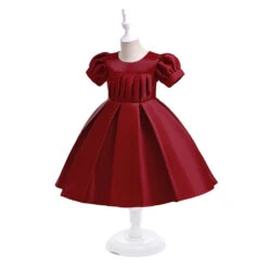 Kids Girls' Party Dress Solid Color Short Sleeve Performance Birthday Zipper Puff Sleeve Adorable Princess Polyester Cotton Blend Knee-length Party Dress Summer Spring Fall 3-10 Years Champagne Pink -Slay Clothing Shop dfb36b1d c42c 4c63 ba8b a4259bc3580a