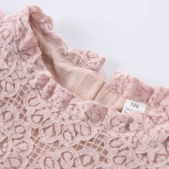 Kids Girls' Dress Party Dress Solid Color Short Sleeve Wedding Special Occasion Birthday Lace Ruffle Elegant Fashion Princess Cotton Lace Knee-length Lace Dress Party Dress A Line Dress Summer Spring -Slay Clothing Shop e0ca0181 6ec2 4130 a04c 288d196ee505