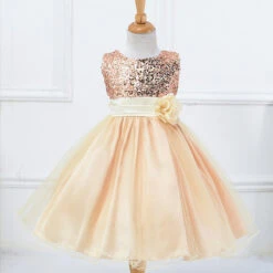 Kids Girls' Dress Flower Sleeveless Wedding Party Sequins Sweet Cotton Polyester Floral Embroidery Dress Tulle Dress Flower Girl's Dress Beige Black White -Slay Clothing Shop e3ca273f d437 4a9f b059 c56c9ed59411