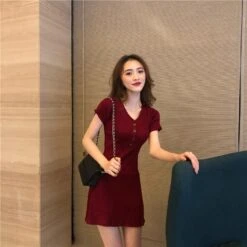 Summer Dress French Girl Slim Slim Retro Short Skirt Women's High Waist Temperament Knitted Dress -Slay Clothing Shop e3d81222 e484 4303 a752 487ab7783d3f