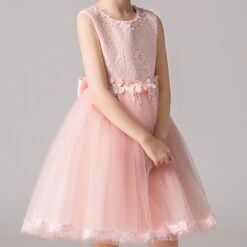 Kids Girls' Dress Solid Colored Sleeveless Performance Party Mesh Bow Princess Sweet Cotton Tulle Knee-length Floral Embroidery Dress A Line Dress Summer 4-13 Years White Pink Blue -Slay Clothing Shop e4bb917c ef09 4301 9aa2 a31d75bd45a5