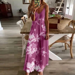 Women's Floral Slip Dress V Neck Long Dress Maxi Dress Light Pink Light Green Fuchsia Sleeveless Print Spring Summer Slim 2023 S M L XL XXL -Slay Clothing Shop e52aa248 d858 4b01 a659 feb4f4adcf2b