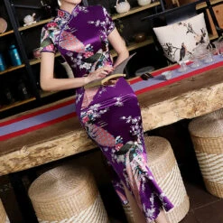 Women's Cheongsam Floral Mandarin Collar Chinoiserie Dress Long Dress Maxi Dress Light Pink Black Blue Short Sleeve Spring Summer Weekend S M L XL XXL 3XL 4XL 5XL 6XL -Slay Clothing Shop e7119545 9d6f 4f2e bf1b 1594a5278a6b