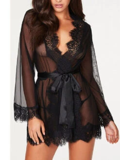 Women's Loungewear Nightgown Nightshirt Dress Gradient Pure Color Fashion Casual Comfort Home Street Date Polyester Breathable V Wire Long Sleeve Summer Spring Black White