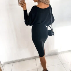Women's Party Dress Sweater Dress Work Dress Midi Dress Black Khaki Grey Long Sleeve Pure Color Knit Spring Fall Off Shoulder Fashion Office 2023 XS S M L XL 2XL 3XL -Slay Clothing Shop e73aac1e 14eb 4a36 86ee 6f30e78828a4