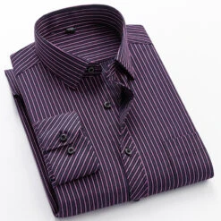 Men's Dress Shirt Button Up Shirt Collared Shirt Non Iron Shirt A D G Long Sleeve Striped Collar Spring & Fall Wedding Work Clothing Apparel Button-Down -Slay Clothing Shop ea1555e9 0731 4868 9156 c9c86fcc23cb