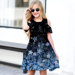 Kids Little Girls' Dress Floral A Line Dress Daily Holiday Vacation Print Green Blue White Above Knee Short Sleeve Casual Cute Sweet Dresses Spring Summer Regular Fit 3-12 Years -Slay Clothing Shop ea6bf74f dc51 4699 9940 cc4907102eda