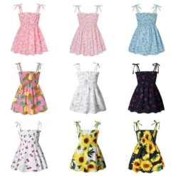 Toddler Girls' Floral Dress Animal Cartoon Sleeveless School Active Daily Cotton Knee-length White Dress Summer Dress Summer Spring 3-7 Years