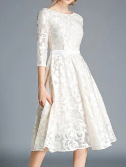 Women's Party Dress Lace Dress Cocktail Dress Midi Dress Apricot Gray 3/4 Length Sleeve Floral Lace Summer Spring Fall Crew Neck Active Evening Party Wedding Guest Vacation Slim 2023 S M L XL XXL 3XL -Slay Clothing Shop ecebb18f fd5f 4a6f be4b 1442c549ef5f